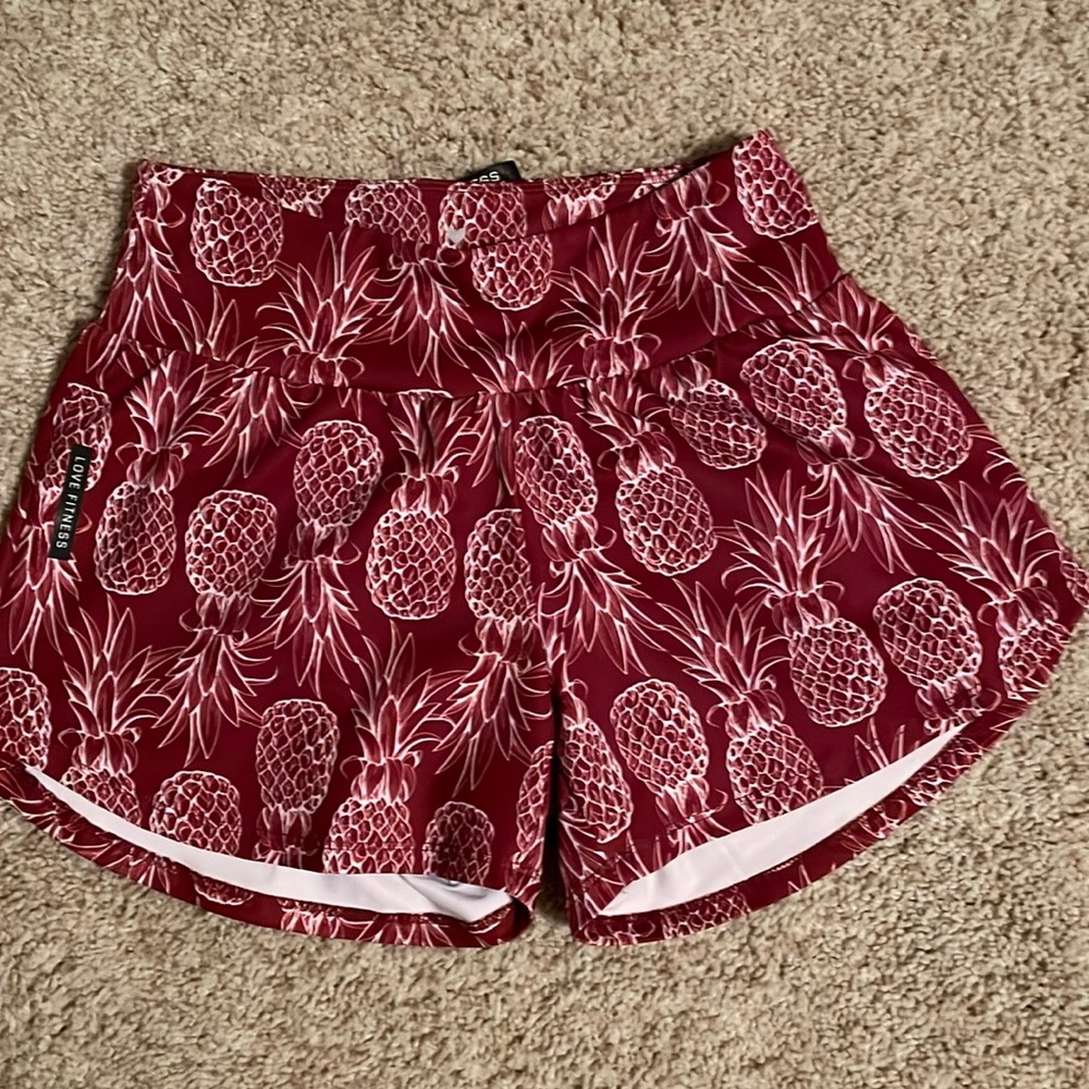 Love Fitness Pineapple Runners Shorts Size XS